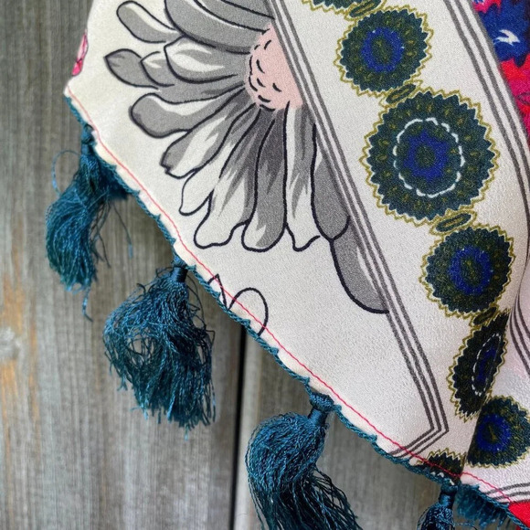 Vanessa Virginia Vintage-Inspired Red Floral Patchwork Dress Boho Summer Mini XS - Picture 10 of 15